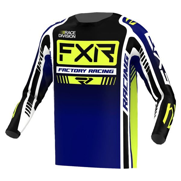 CAMISA MX FXR RACING CLUTCH MIDNIGHT / HIVIS / WHITE BLACK OPS