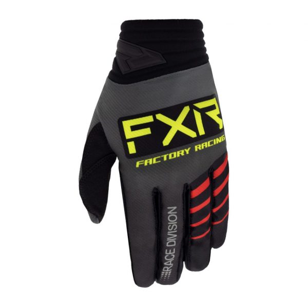 LUVA MX FXR RACING PRIME MX GREY / BLACK / HIVIS