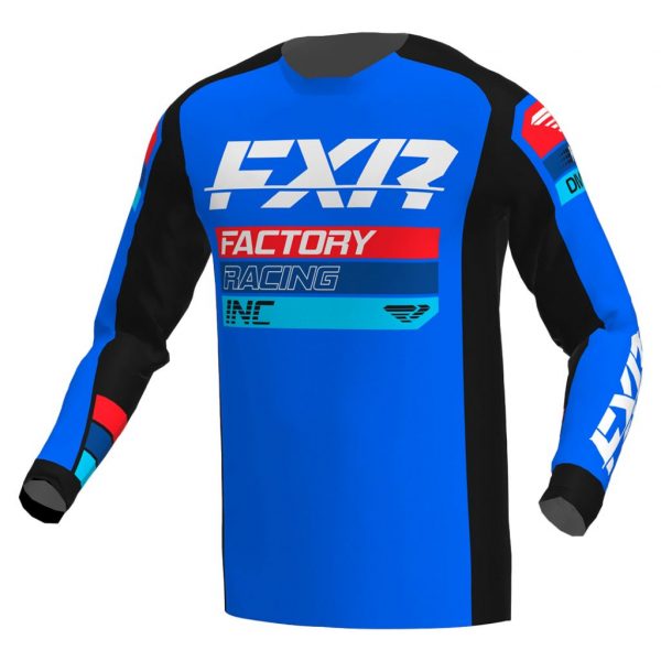 CAMISA MX FXR RACING CLUTCH MX BLACK / BLUE / RED