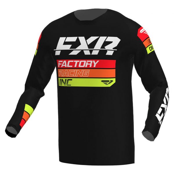 CAMISA MX FXR RACING CLUTCH MX BLACK / ORANGE / HIVIS