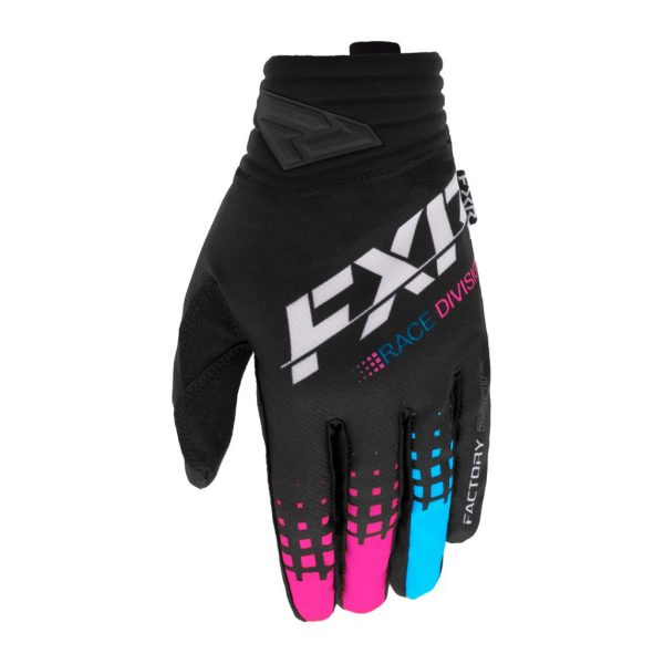 LUVA MX FXR RACING PRIME MX BLACK / BLUE / PINK