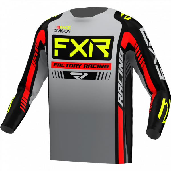 CAMISA MX FXR RACING CLUTCH PRO MX GREY / BLACK / HIVIS BLACK OPS